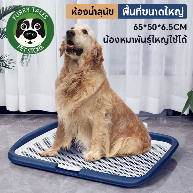 COD ห้องน้ำสุนัข ถาดรองฉี่หมา มีตะแกรงรองถาด แผ่นรองฉี่ พร้อมเสาสามารถถอดออกได้ 65*50*6.5cm น้องหมาพันธุ์ใหญ่ใช้ได้