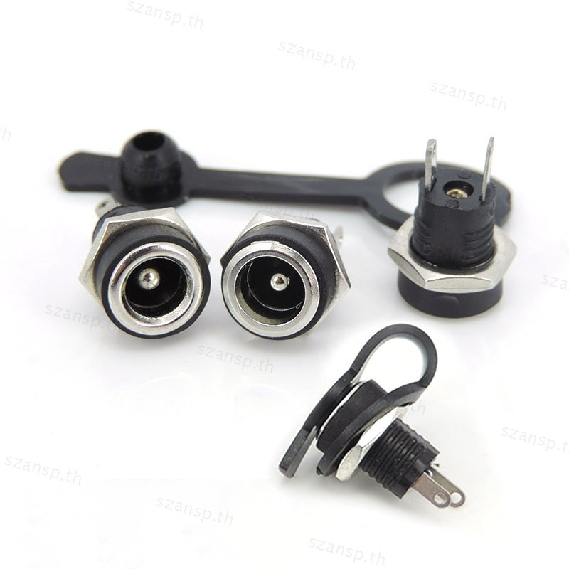 5.5x2.1 มม.5.5x2.5 มม.DC หญิงแผง Mount Power Jack Socket Supply Connector ปลั๊กอะแดปเตอร์ 2 Terminal ประเภท DC ปลั๊กพร้อมฝาปิด THA1