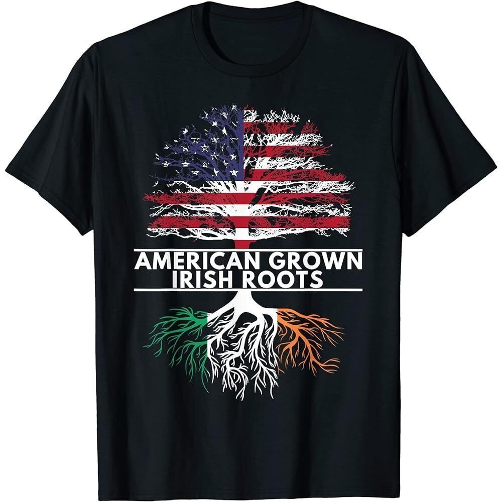 Grown Irish Roots Flag Ireland St Patricks Day เสื้อยืด