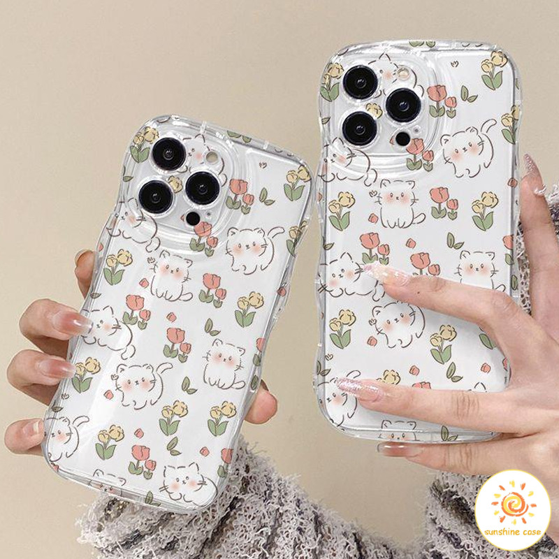 [ส่วนลด]เคสโทรศัพท์มือถือแบบใสลายการ์ตูนแมวน่ารักสร้างสรรค์ไอโฟน 11 For iPhone12 13 14 Pro MAX X XS XR XS 7 8Plus SE2020