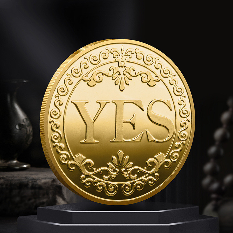 ใหม่ YES/NO เข็มกลัดโลหะ รูปเหรียญที่ระลึก สามมิติ สําหรับตกแต่งบ้าน