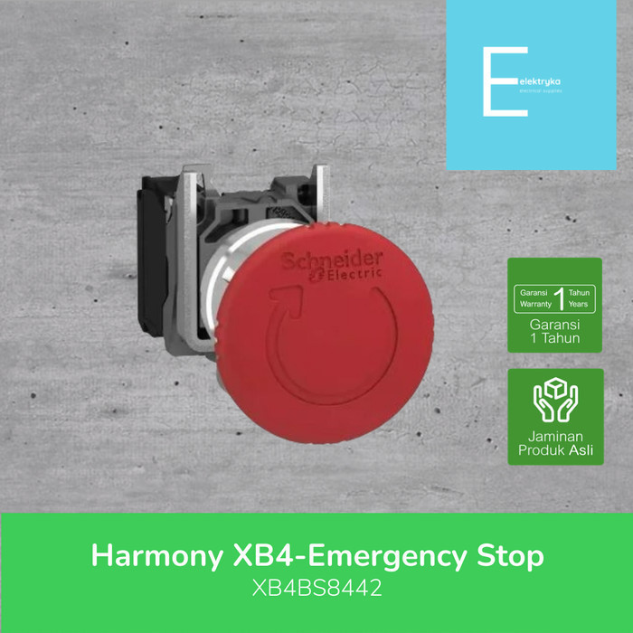 Schneider Electric Red 40mm หยุดฉุกเฉิน 1NC - XB4BS8442