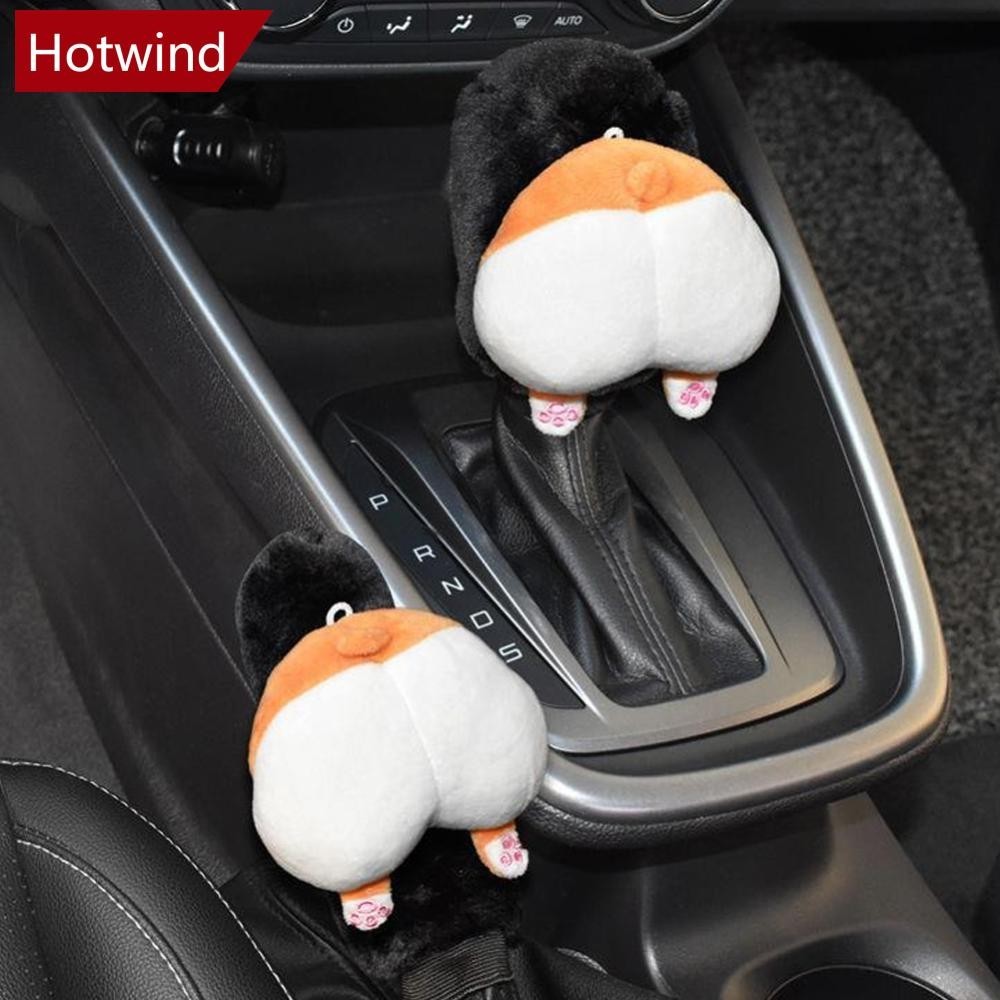 Hotwind ปลอกหุ้มหัวเกียร์รถยนต์ ผ้ากํามะหยี่ขนนิ่ม น่ารัก อุปกรณ์เสริม E1L3