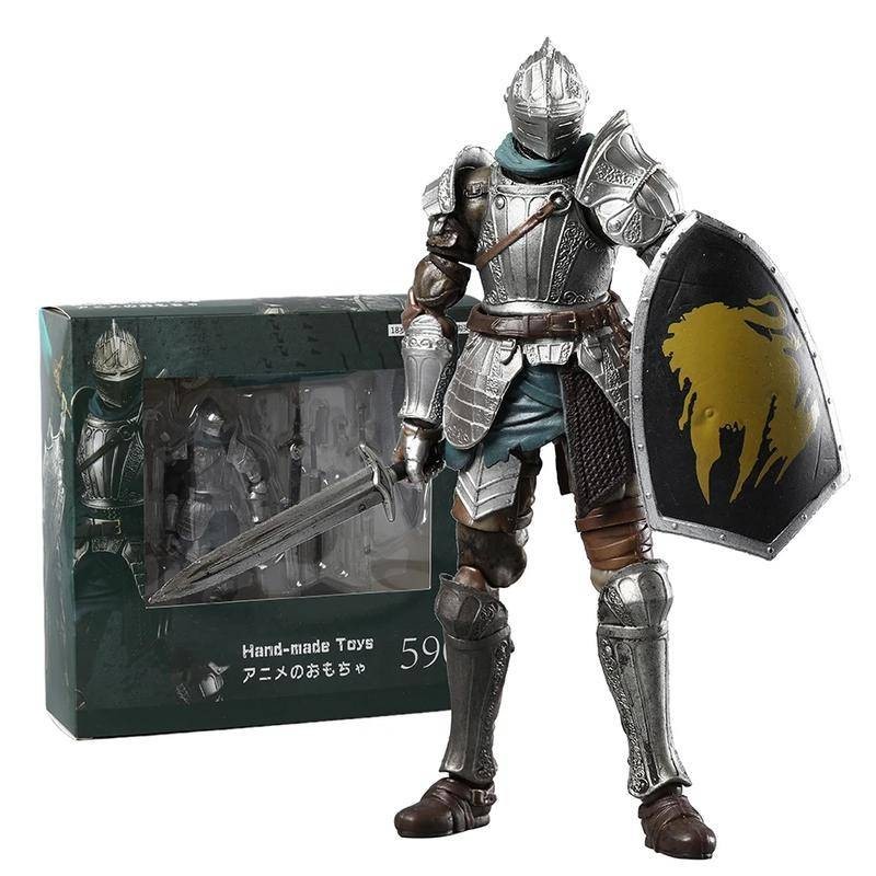 โมเดลฟิกเกอร์ Pvc รูปปั้นอนิเมะ Dark Souls Figma 590 Fluted Demon's Souls Armor ของเล่นสําหรับเด็ก