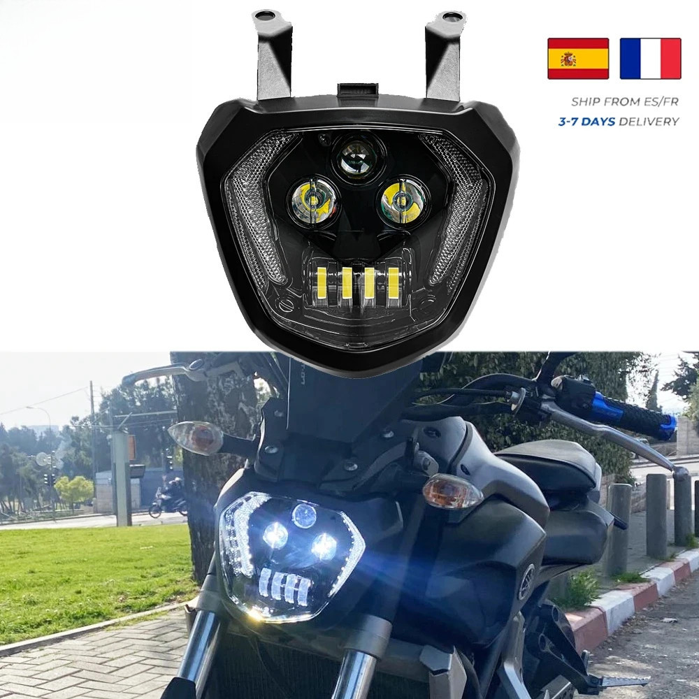 สําหรับ YAMAHA MT07 ไฟหน้า MT 07 MT-07 โคมไฟ LED DRL FZ07 FZ 07 2014 2015 2016 2017 ไฟหน้ารถจักรยานย