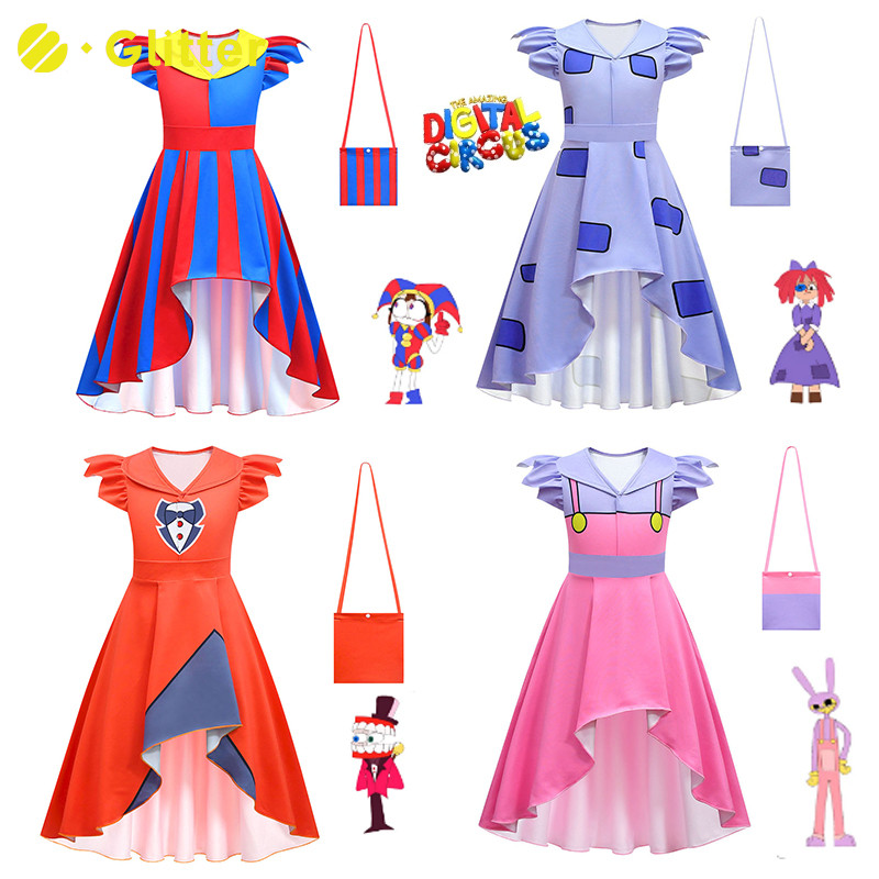 The Amazing Digital Circus ชุดสําหรับเด ็ กสาว Pomni Ragatha Jax Caine Zooble คอสเพลย ์ เครื ่ องแต 