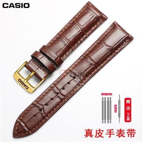 สายนาฬิกาข้อมือ หนังวัวแท้ หัวเข็มขัด สําหรับ Casio MTP1375 1183 1303 1370 1384 18 มม. 19 มม. 20 มม. 21 มม. 22 มม. 24 มม.