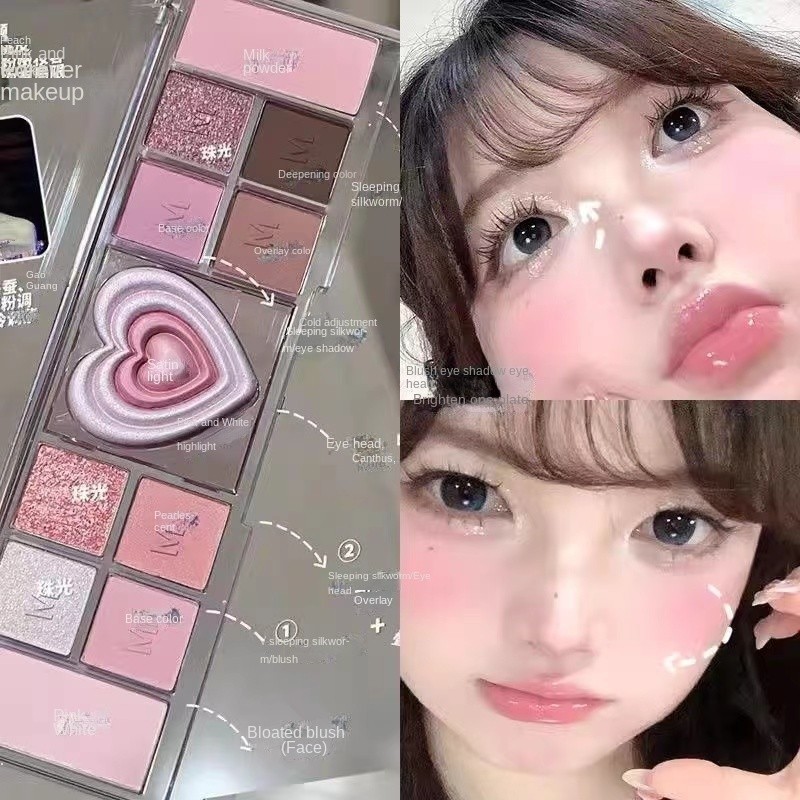Misslara อายแชโดว์ เนื้อแมตต์ กลิตเตอร์ ประกายมุก กันน้ํา ติดทนนาน 12 สี