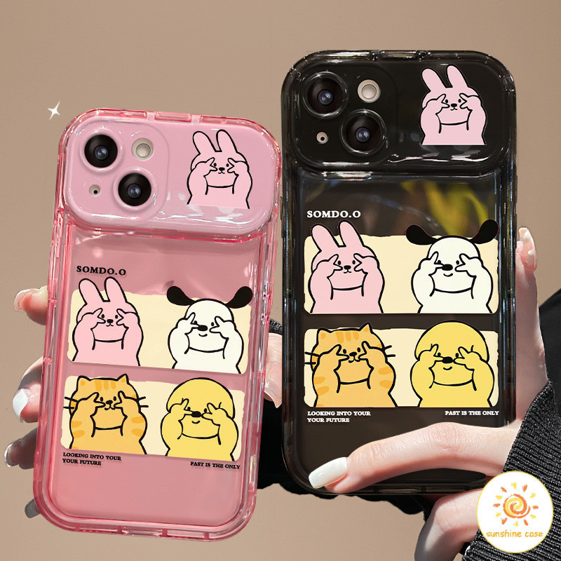 กระจกพับ กระจกแต่งหน้า ทิวลิป หมี กระต่าย ไอโฟน11 For iPhone12 13 14 15Pro MAX X XS XR XS 6 7 8Plus SE2020 เคสโทรศัพท์