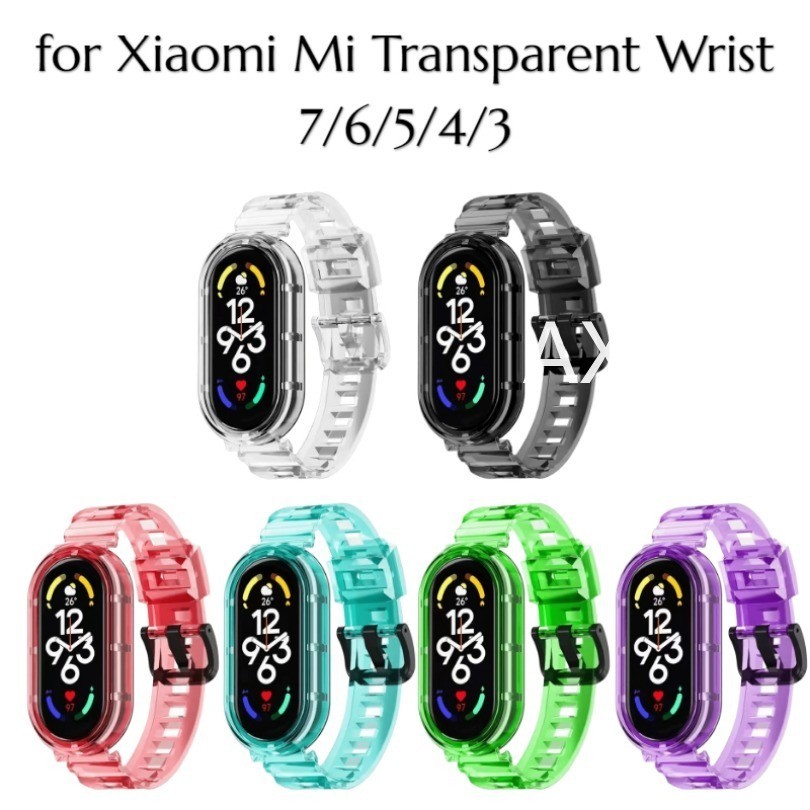 สายนาฬิกาข้อมือ แบบใส สําหรับ Xiaomi Mi Band 7 NFC Miband 6 Mi Band 6 5 4 3