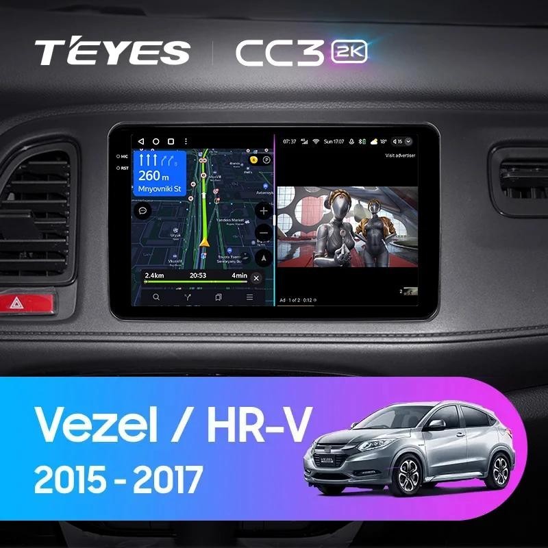 Teyes CC3L CC3 2K เครื่องเล่นมัลติมีเดีย เครื่องนําทาง วิทยุ GPS Android 10 No 2din 2 din dvd สําหรับ Honda Vezel HR - V HRV HR V 2015-2017