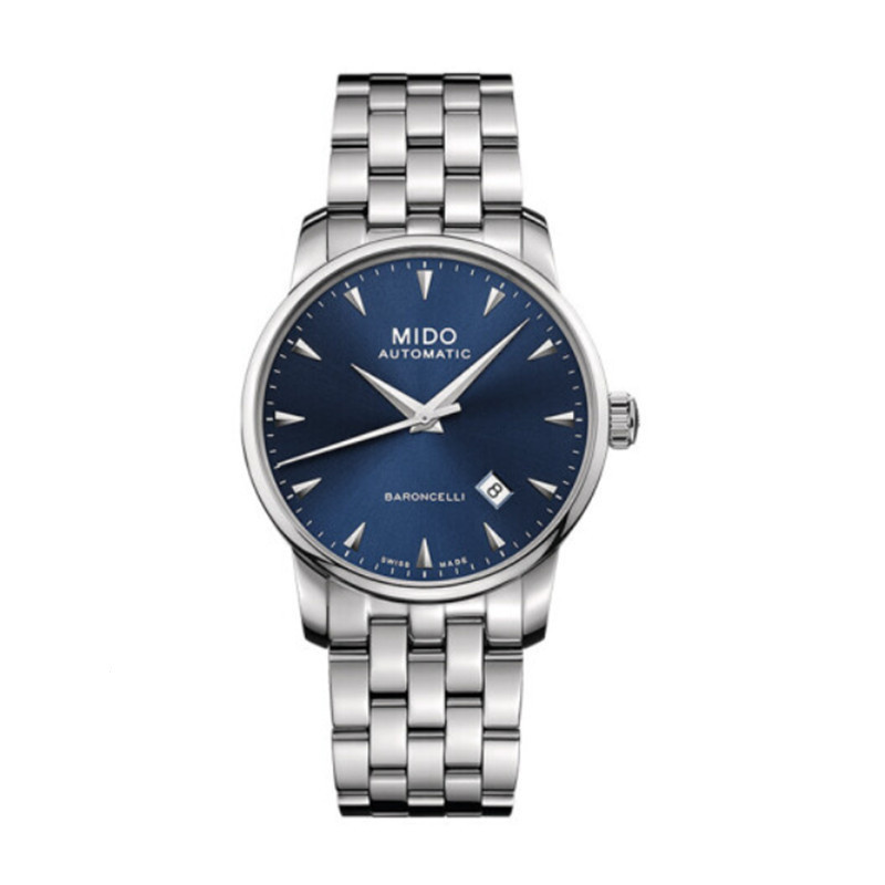 Mido Baroncelli Seriesm8600.4.15.1 นาฬิกาข้อมือ สีฟ้า สําหรับผู้ชาย 80Movement