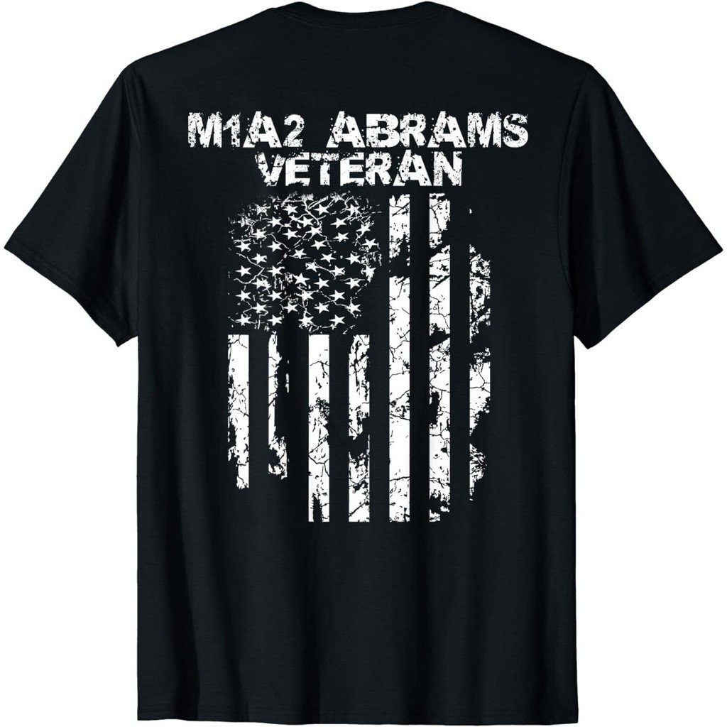 M1A2 Abrams Tank Veteran Design เสื้อยืดกลับพิมพ์