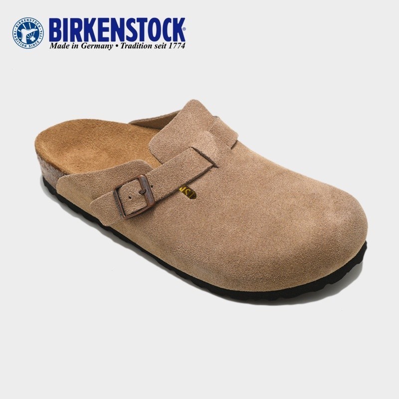 Birkenstock Baotou รองเท้าแตะ พื้นนิ่ม ไม้ก๊อก สําหรับผู้ชาย และผู้หญิง boston series