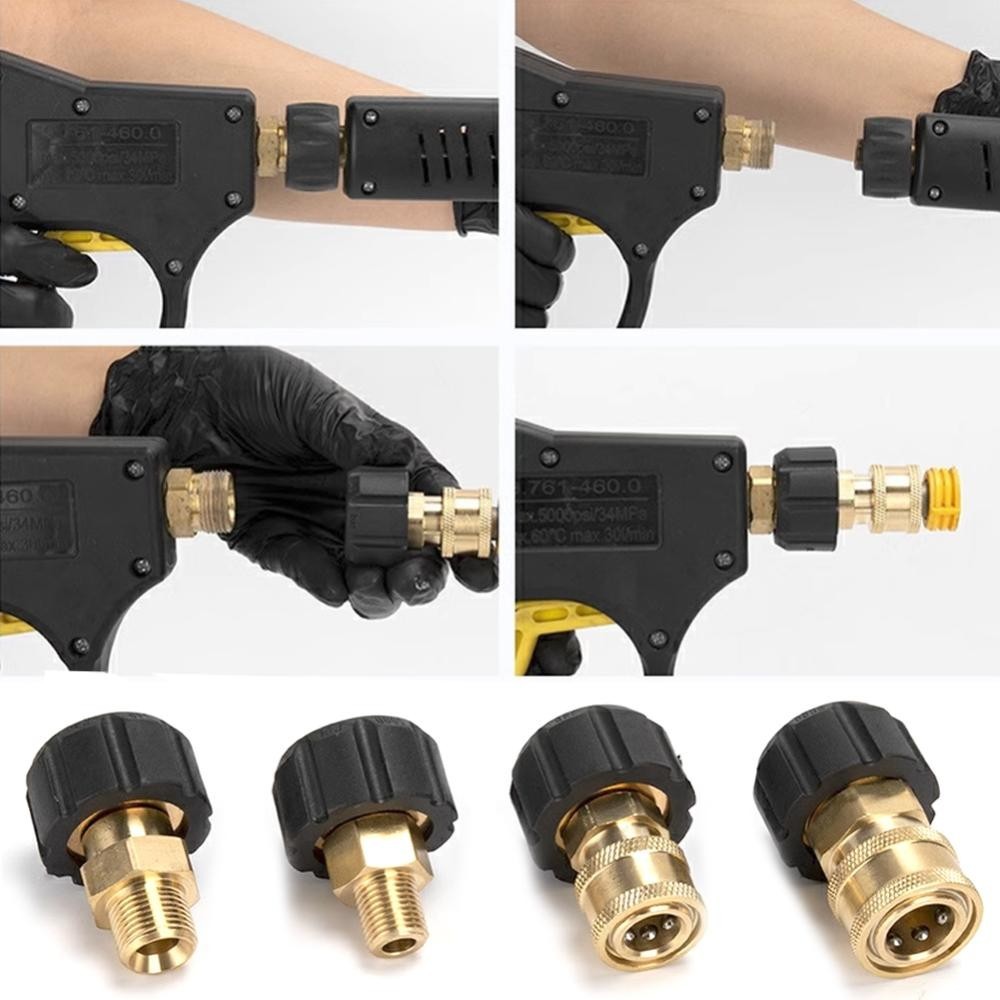 Hotwind อะแดปเตอร์สเปรย์ฉีดน้ําแรงดันรถยนต์ M22 14 ตัวผู้ เป็น 1/4 นิ้ว 3/8 นิ้ว M22 เชื่อมต่อเร็ว สําหรับปืนฉีดน้ํา D1Y1 1 ชิ้น