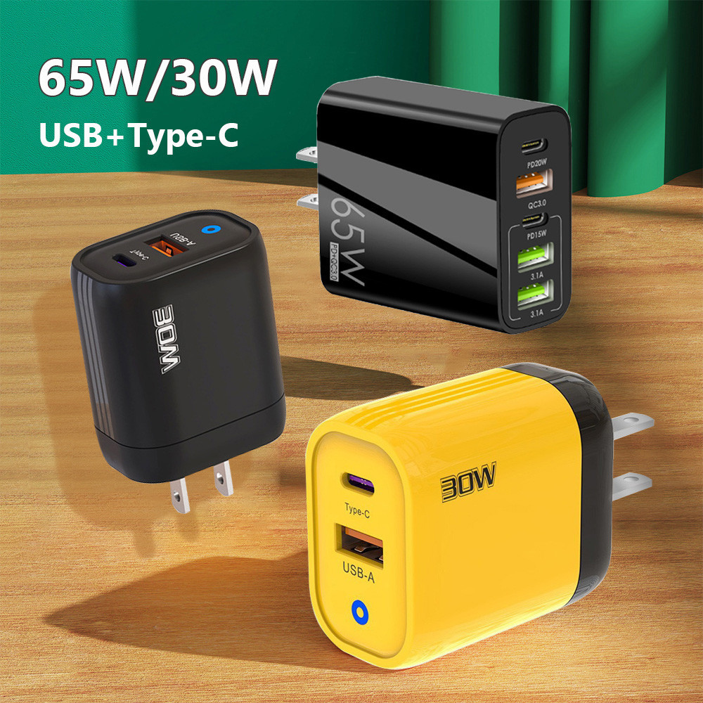 หัวชาร์จ อะแดปเตอร์ชาร์จเร็ว PD 65W/30W USB QC3.0 USB Type C หัวชาร์จ สำหรับโทรศัพท์มือถือแท็บเล็ต หัวชาร์จ Samsung