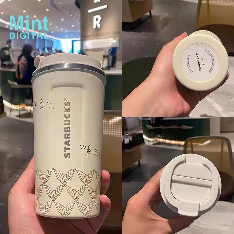 Starbucks แก้วกระติกน้ําร้อนสเตนเลส ขนาดใหญ่ 510 มล. จุของได้เยอะ ลาย Starbucks สําหรับรถยนต์ สํานักงาน