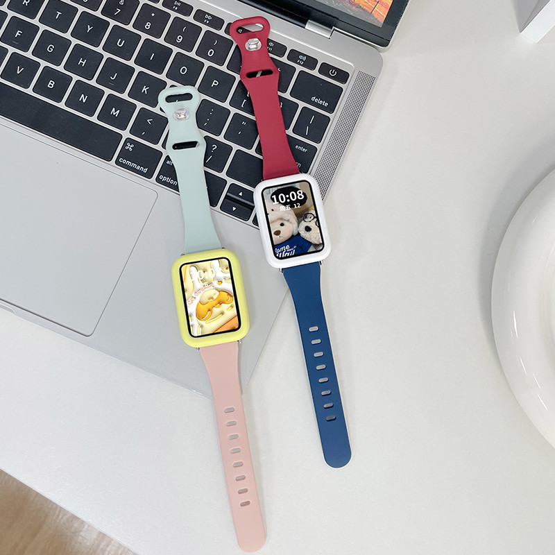 สายนาฬิกาข้อมือซิลิโคน พร้อมเคสป้องกัน แบบเปลี่ยน สําหรับ Huawei Watch Fit Special Edition Smart Watch Band Huawei Watch Fit Fit 2