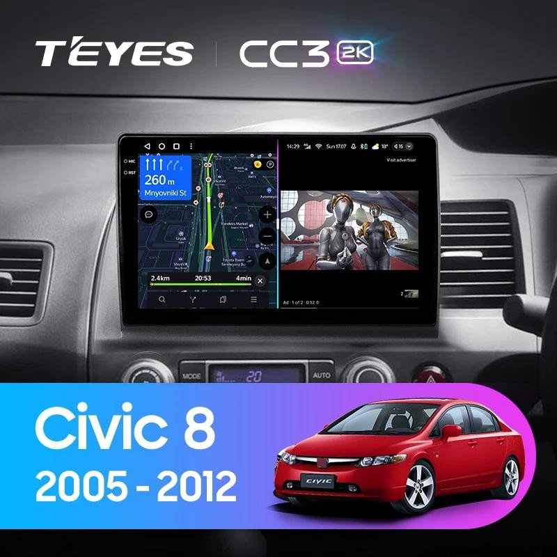 Teyes CC3L CC3 2K แผ่น dvd GPS นําทาง เครื่องเล่นมัลติมีเดีย วิทยุ เครื่องเล่นวีดีโอ สําหรับ Honda Civic 8 FK FN FD 2005-2012