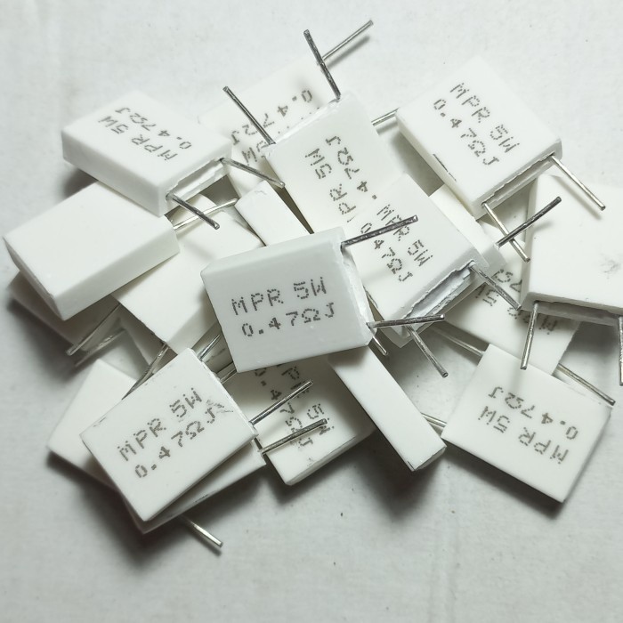 R ชอล์กแบน bpr 0.47ohm 0.47ohm 0.47 0R47 5w 5watt 5 วัตต์ Resistor 0.47 5 วัตต์วัด Fajar elec 2