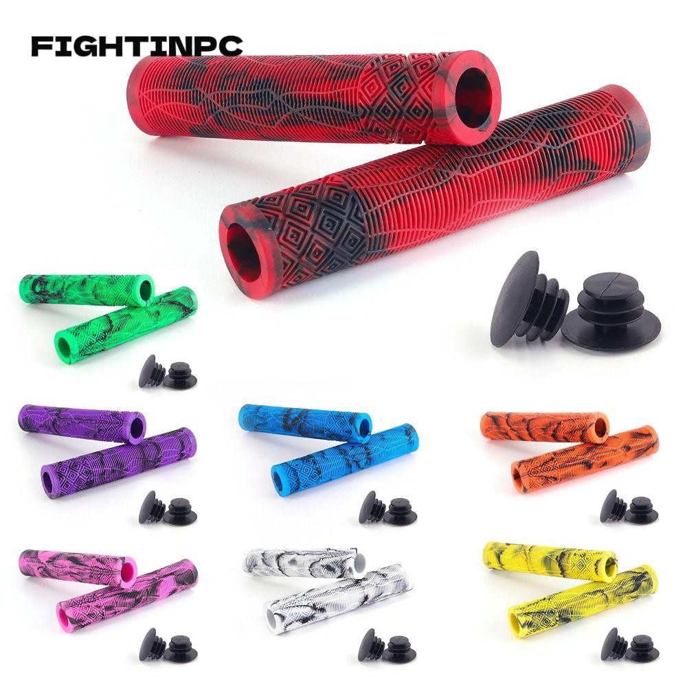 Fightinpc 1 คู่ด้ามจับแฮนด์จักรยาน, บาร์คอยาว อุปกรณ์จักรยาน ปลอกแฮนด์ยางจักรยาน, แฟชั่นยางกันลื่นสกู๊ตเตอร์จักรยานบาร์สําหรับจักรยานเสือภูเขา