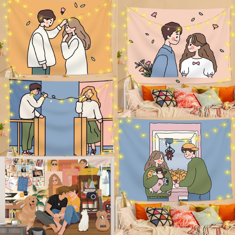 ✨ผ้าติดผนัง​ ฟรีอุปกรณ์ติดตั้ง ​ ผ้าตกแต่งห้อง​​ แขวนผนัง​ ฉากหลังถ่ายรูป มี 3 ขนาด✨