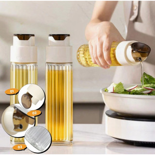 500ML Glass Oil Bottle Automatic Opening Close Oil Dispenser Leakproof Sauce Storage Container