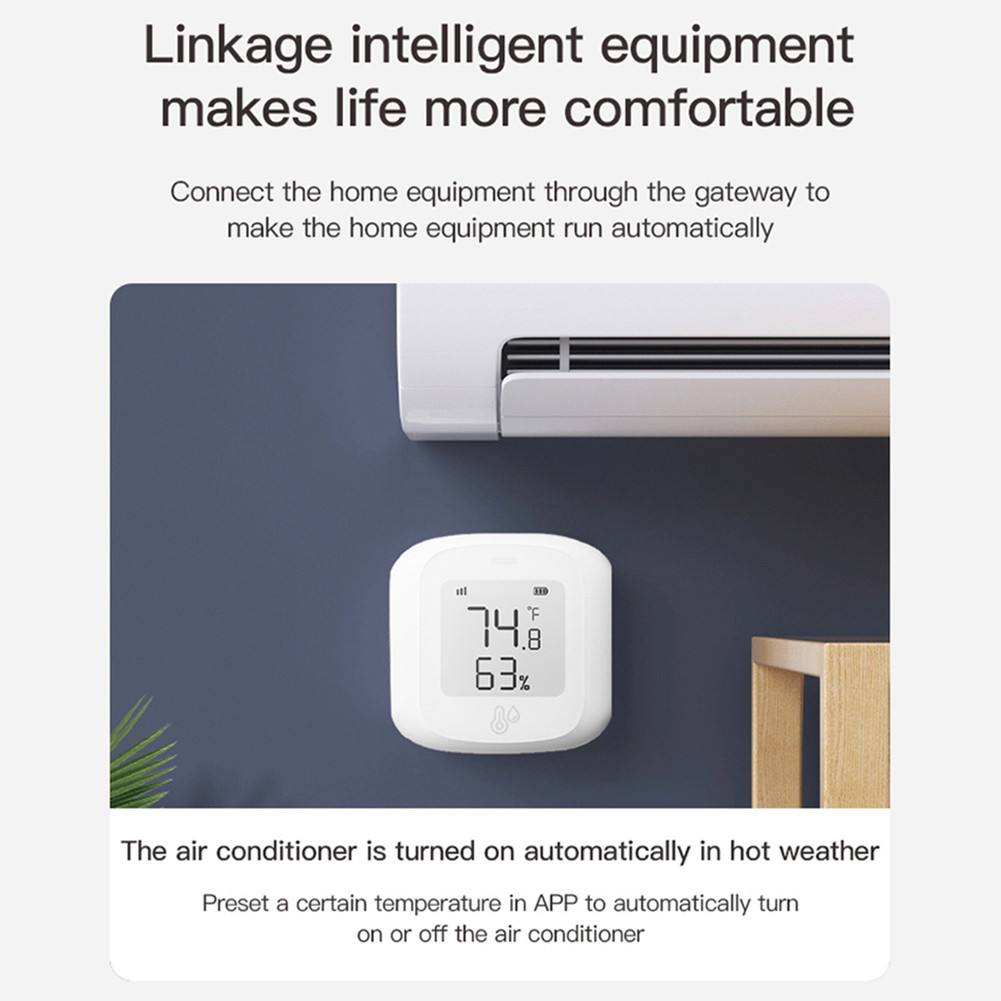 เซนเซอร์วัดความชื้นอุณหภูมิ WiFi Smart Automation เครื่องวัดอุณหภูมิในร่มสําหรับโฮมออฟฟิศห้องนอน