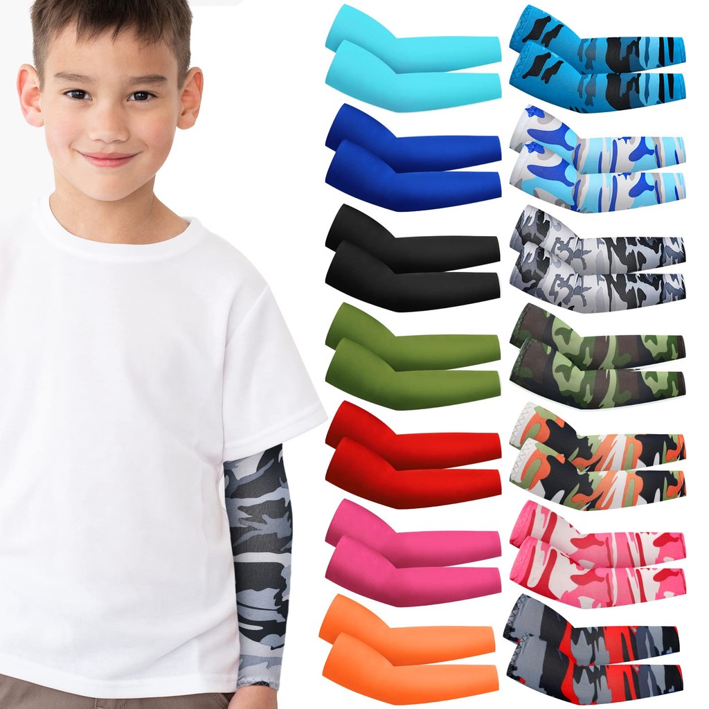 เด ็ กแขนป ้ องกันแสงแดดแขนกีฬาการบีบอัด Cooling Arm Cover สําหรับเยาวชน
