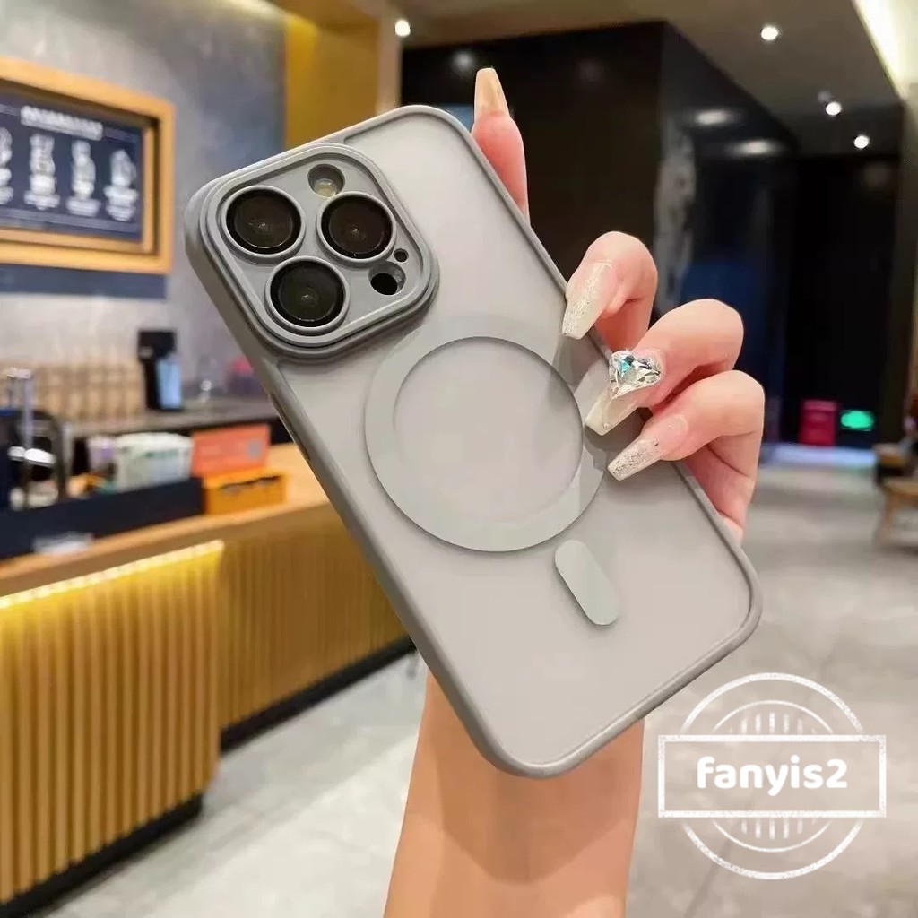 เข้ากันได้กับ iPhone 16 15 14 13 11 12 Pro Max X Xr Xs Max 8 Plus INS Simple โปร่งใสแม่เหล็กดึงดูดเคสโทรศัพท์ Anti Drop กันกระแทกฝาครอบป้องกัน - รูปที่ 2