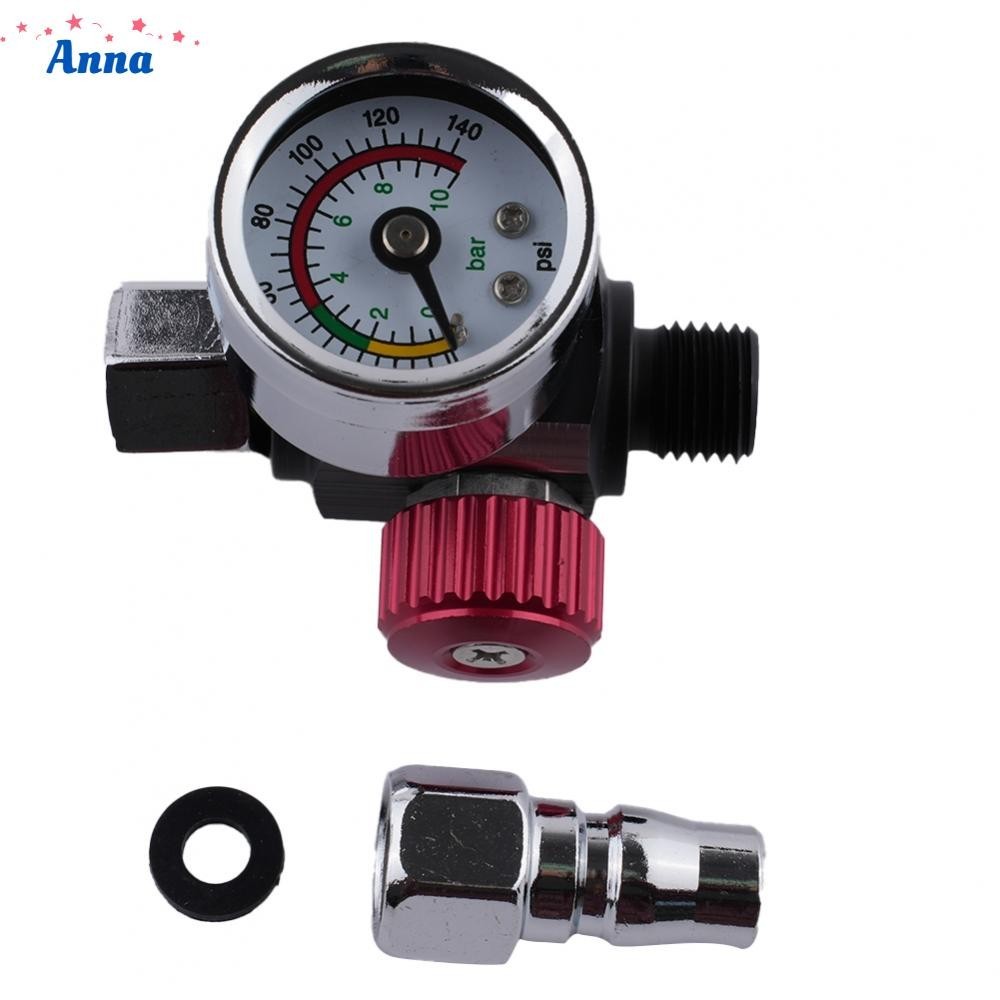 【Anna】Aluminum Air Valve Regulator Tool Tail Pressure Gauge Nozzle For Spray Mini