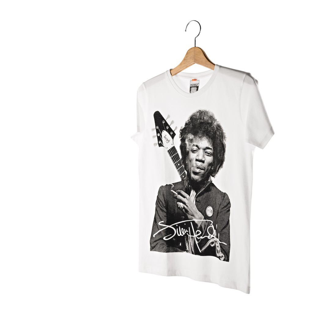 ยินดีต้อนรับ a ราคาระเบิดINDEEZ : เสื้อยืดสีขาว พิมพ์ลาย Jimi Hendrixรหัสเต็มS-3XL