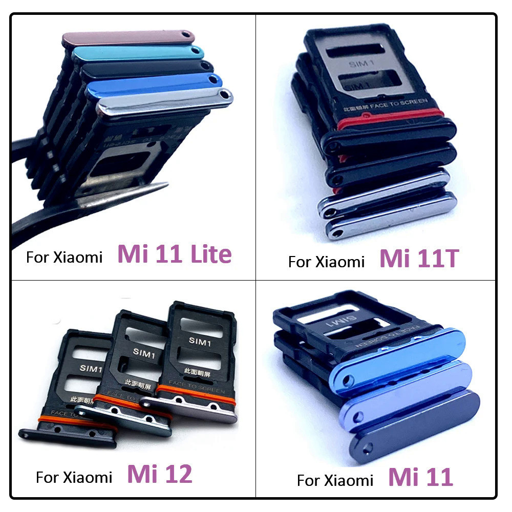 ถาดใส่ซิมการ์ด ชิป และอะแดปเตอร์ ของแท้ สําหรับ Xiaomi Mi 12 Mi 11T Mi 11 Mi 11 Lite Mi 11 Pro