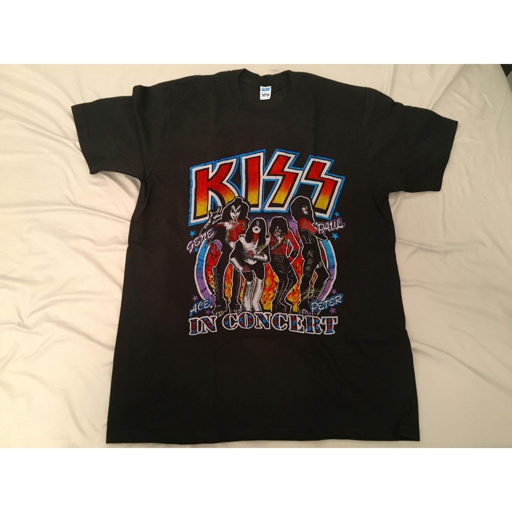 Kiss 1979 Alive '79 Tour Gene Simmons Band Cotton Sports Fitness Plus Size เสื ้ อยืดผู ้ ชาย
