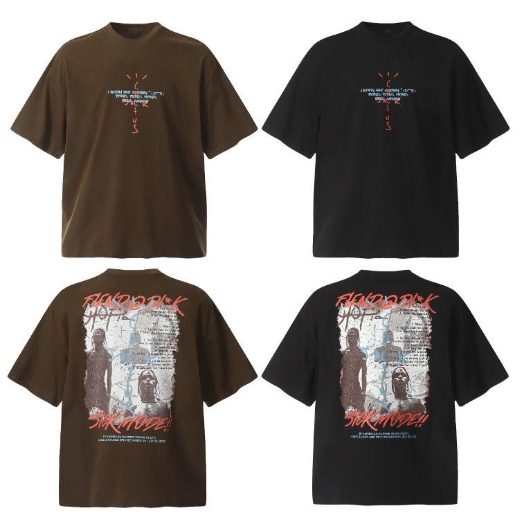 เสื้อยืดแขนสั้น พิมพ์ลายอัลบั้ม T Travis scott 2024