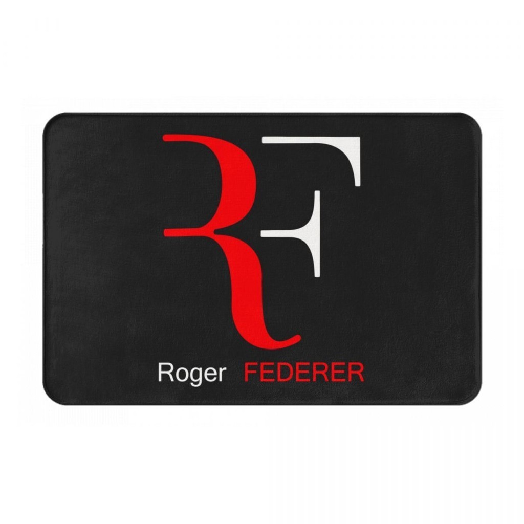 Roger Federer RF พรมเช็ดเท้ากันลื่น ผ้าสักหลาด ลายโลโก้ RF (3) ดูดซับน้ํา แห้งเร็ว 16x24 นิ้ว สําหรับห้องน้ํา พร้อมส่ง