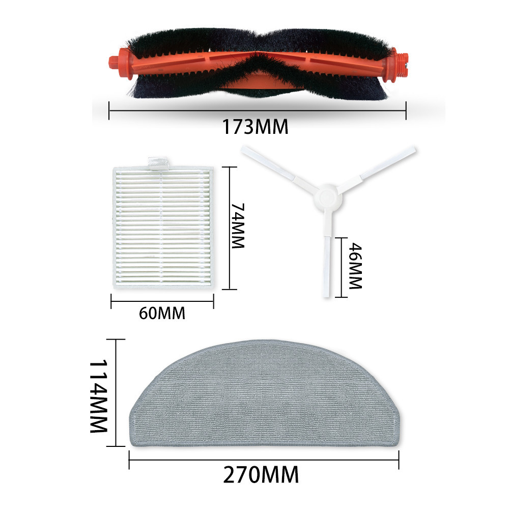 Xiaomi Robot Vacuum E10 อุปกรณ์เสริมหุ่นยนต์กวาด แปรงหลัก แปรงตาข่ายกรองเศษผ้า - รูปที่ 3