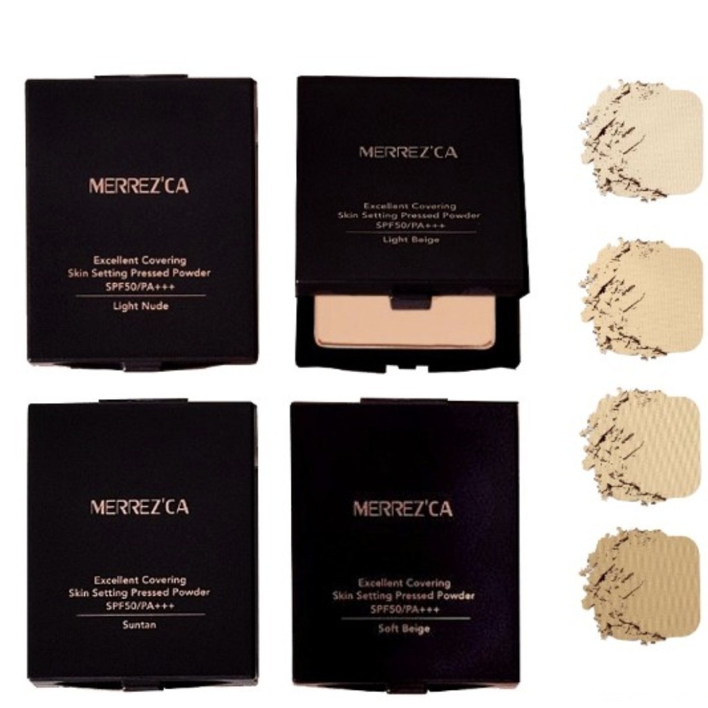 ซื้อ แป้งพัฟ เมอร์เรซกา แบบขนาดพกพา 7g.  Merrezca Excellent Covering Skin Setting Pressed Powder