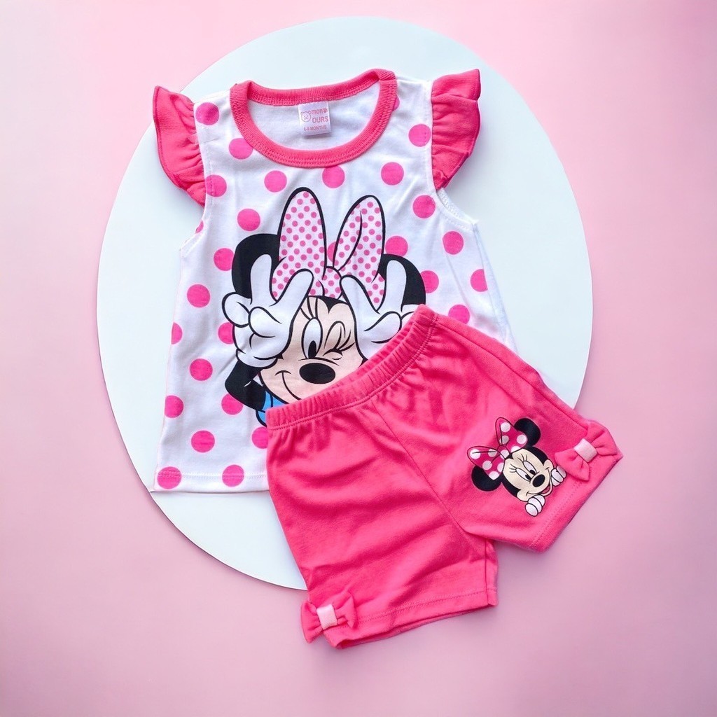 [งานไทย] ชุดเด็ก เซตเสื้อ-กางเกงขาสั้น ลายการ์ตูน ผ้าคอตตอน