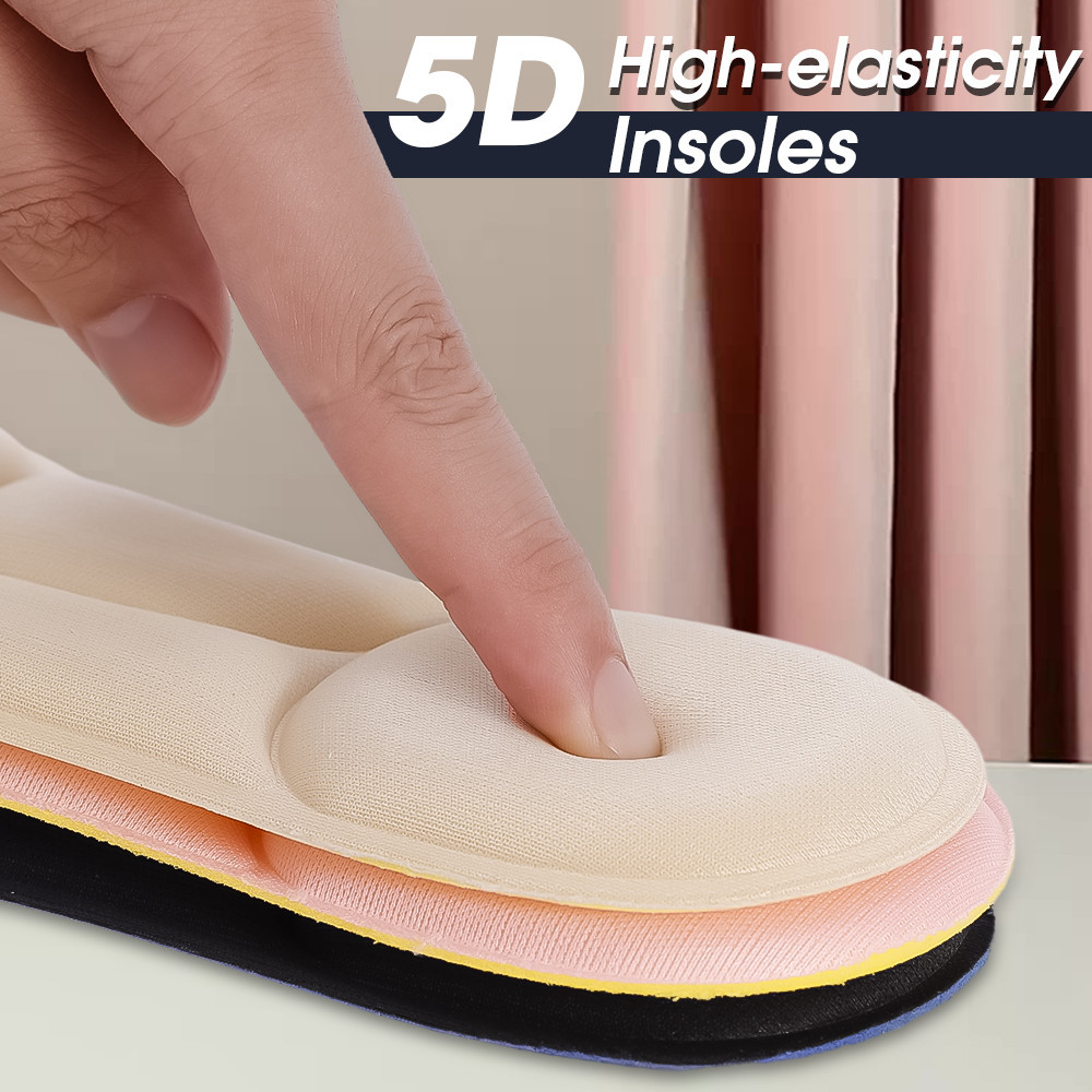 แผ่นรองนวด 5D ระบายอากาศ ระงับกลิ่นกาย - แผ่นรองเท้าวิ่ง - ตัดได้ - นุ่ม สบาย - สําหรับผู้หญิง ผู้ชาย - ดูแลเท้า - เมมโมรี่โฟมแทรกเบาะ