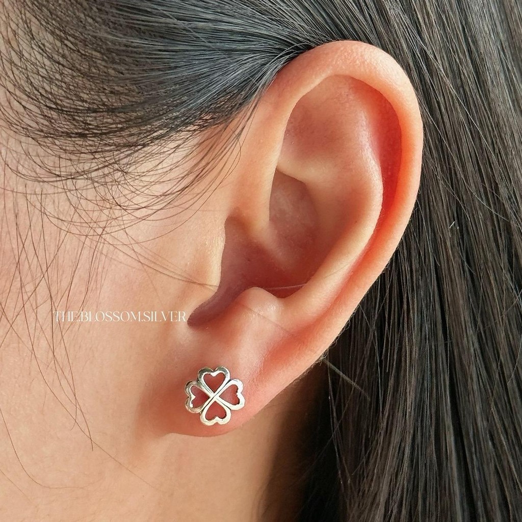 Stud clover silver | ต่างหูโคลเวอร์ เงินแท้925 (ราคาต่อคู่)