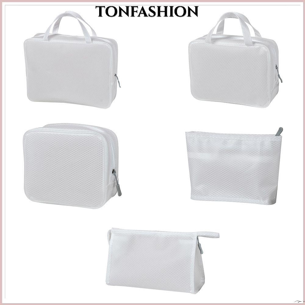 Tonfashion กระเป๋าเครื่องสําอาง กระเป๋าจัดระเบียบเดินทาง เรียบง่าย ความจุขนาดใหญ่