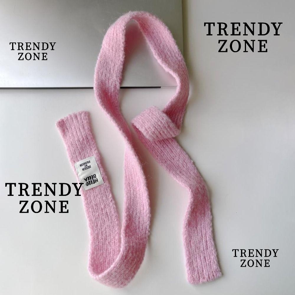 Trendyzone ผ้าพันคอ ผ้าวูลถัก ใส่สบาย Y2K สีพื้น สําหรับผู้หญิง เหมาะกับฤดูหนาว