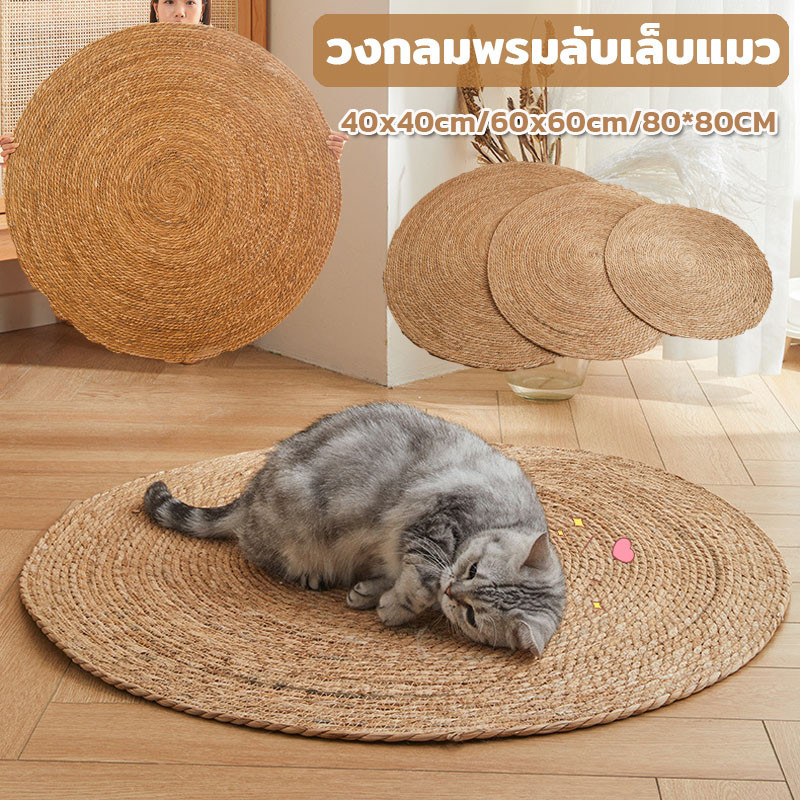 พร้อมส่ง🐱วงกลมพรมลับเล็บแมว เสื่อลับเล็บแมว แผ่นลับเล็บ กันข่วน