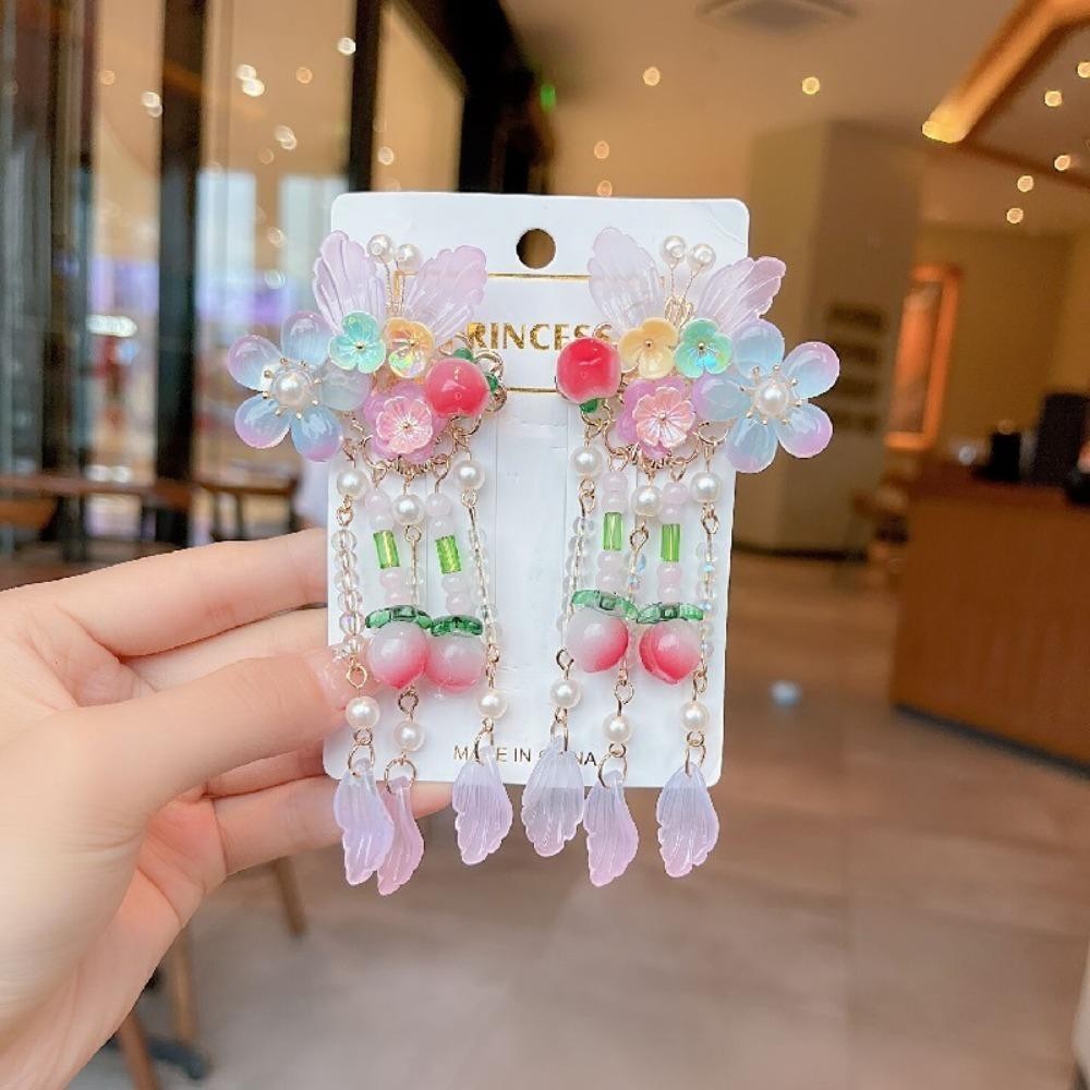 Meiguii เครื่องประดับผม กิ๊บติดผม รูปผีเสื้อ ประดับพู่น่ารัก แฟชั่นฮั่นฝู สําหรับเด็กผู้หญิง