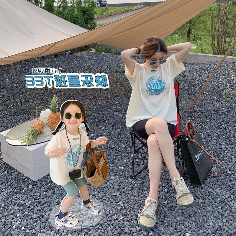 [RICONINI] เสื้อแขนสั้นลําลอง ทรงหลวม สไตล์เกาหลี สําหรับแม่ และลูก