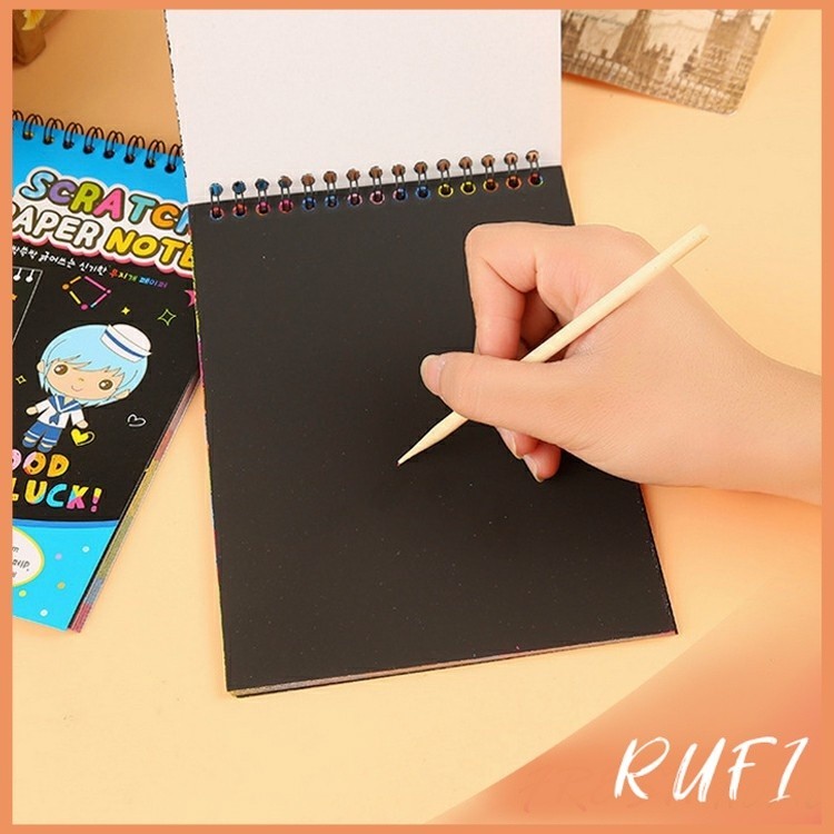 สมุดโน๊ตขูดสีรุ้งเล่มเล็กเกาหลี กระดาษวาดรูปสีสันสดใส พร้อมจัดส่ง children's picture book