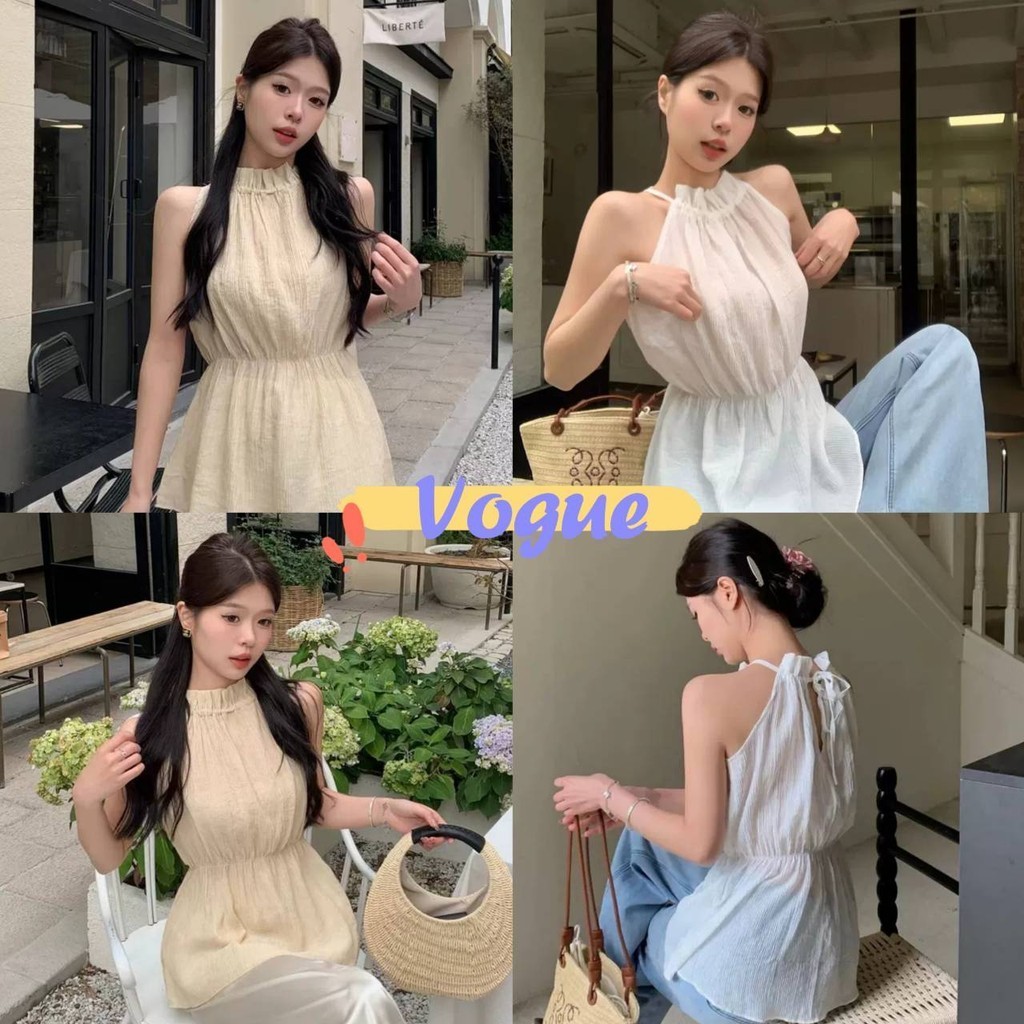 Vogue🌟พร้อมส่ง🌟 เสื้อไหมพรมแขนกุด คอเต่า ผ้านิ่มลื่นใส่สบาย (11562)