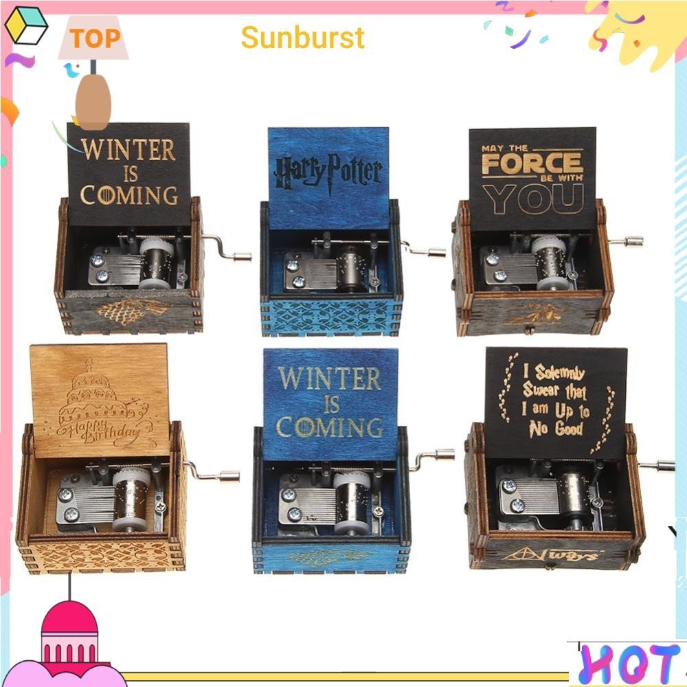 [Sunburst11.th] กล่องดนตรีไม้ สไตล์เรโทร แฟชั่น สําหรับของขวัญวันเกิด คริสต์มาส