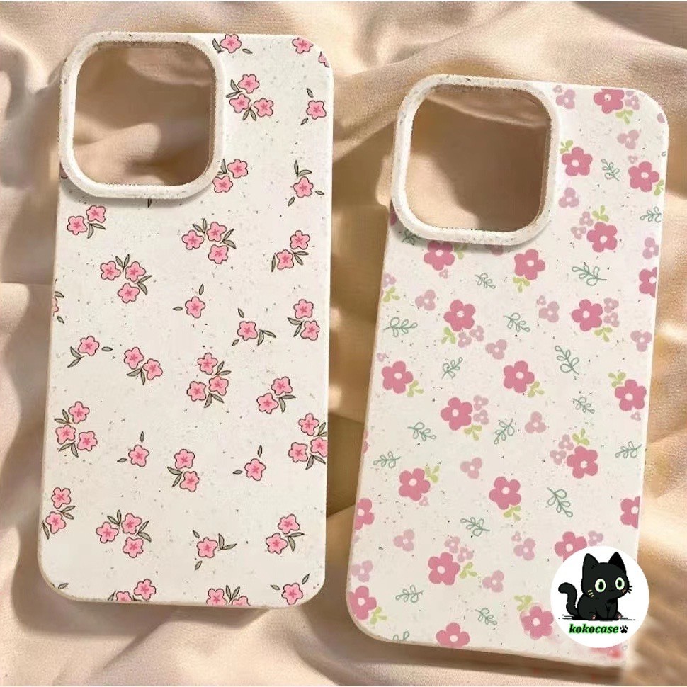 🔥GOOD CASE🔥สินค้า1บาท IPHONE 11 14 13 15 12 Pro Max 14 7 Plus XS XR เคสโทรศัพท์ดอกไม้สีชมพูขนาดเล็ก ซิลิโคนนุ่มกันกระแทก